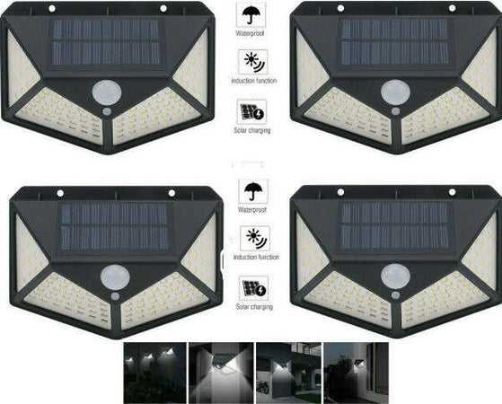 4pcs-Lampada-Luce-Faretto-Faro-Esterno-Energia-Solare-100-Led-Sensore-Movimento