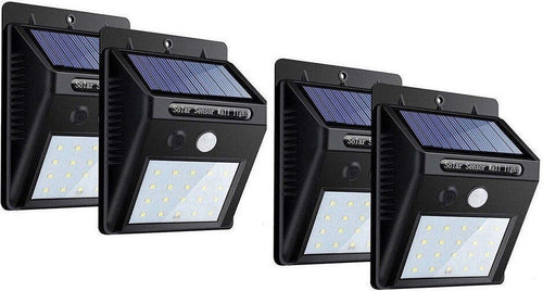 4pz Faretto Led Da Esterno Con Pannello Solare Sensore Movimento Crepuscolare Illuminazione/Illuminazione per esterni/Proiettori Trade Shop italia - Napoli, Commerciovirtuoso.it