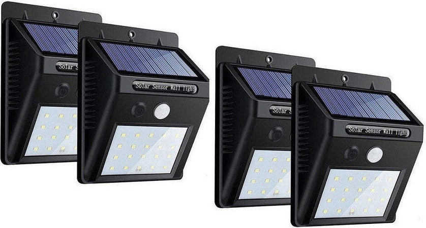 4pz Faretto Led Da Esterno Con Pannello Solare Sensore Movimento Crepuscolare Illuminazione/Illuminazione per esterni/Proiettori Trade Shop italia - Napoli, Commerciovirtuoso.it