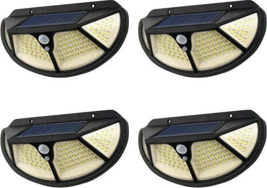 4pz-Lampada-Luce-Faretto-Faro-Esterno-Solare-102-Led-Smd-Sensore-Movimento-Ta005
