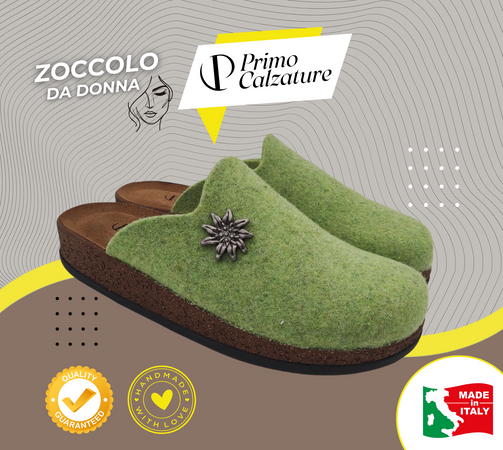 Originali Zoccoli Alpini, Ciabatte Uomo e Donna Invernali, Calde Sabot Tirolesi in Lana Cotta, 100% Made in Italy