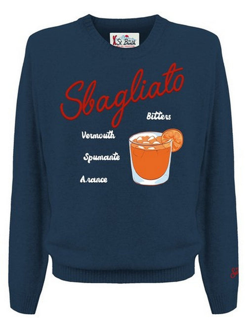 MC2 SAINT BARTH felpe senza cappuccio uomo mc2 saint barth - heron drink sbagliato 61 emb - blu da uomo