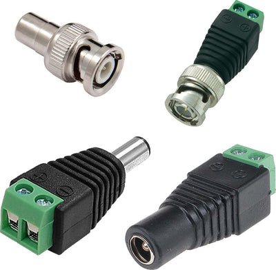 4X CONNETTORI ADATTATORI 12V BALUN BNC JACK RCA PER DVR SORVEGLIANZA TELECAMERE Elettronica/Home Cinema TV e video/Accessori/Cavi/Cavi coassiali Trade Shop italia - Napoli, Commerciovirtuoso.it
