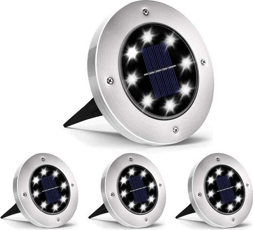 4X DISK LIGHTS PANNELLO SOLARE DA GIARDINO LED SENSORE CREPUSCOLARE FARETTO ip65 Illuminazione/Illuminazione per esterni/Luci per sentieri Zencoccostore - Formia, Commerciovirtuoso.it