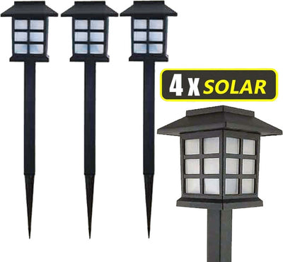 4X LAMPADE A LED DA GIARDINO STILE LANTERNA PALETTI RICARICA SOLARE 38 X 9 X 9CM Illuminazione/Illuminazione per esterni/Luci per sentieri Trade Shop italia - Napoli, Commerciovirtuoso.it