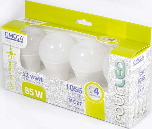 4x Lampadina Goccia A60 12W Led 4000K 1055Lm E27 A+ Set Lampadine Illuminazione/Lampadine/Lampadine a LED Non solo alimenti - Albano Laziale, Commerciovirtuoso.it