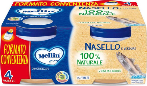 4x Mellin Pesce 80gr Omogeneizzato di Pesce Omogeneizzati 4 Vasetti da 80gr. Cad. Pesce Omogeneizzato Sanitaria Gioia del Bimbo - Villa San Giovanni, Commerciovirtuoso.it
