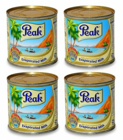 PEAK EVAPORATED MILK FULL CREAM UNSWEETED LATTE CONCENTRATO NON ZUCCHERATO 170 G X 4 PZ PAESE DI ORIGINE HOLLAND