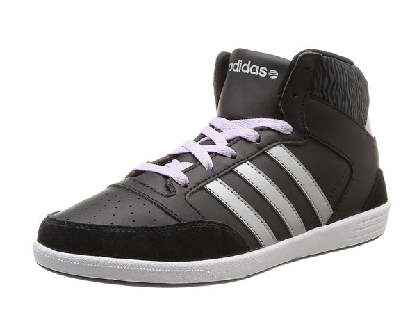 ADIDAS Tennis alte Donna art. HOOPS VL MID W (F97823) in ecopelle Black/Silver/Purple