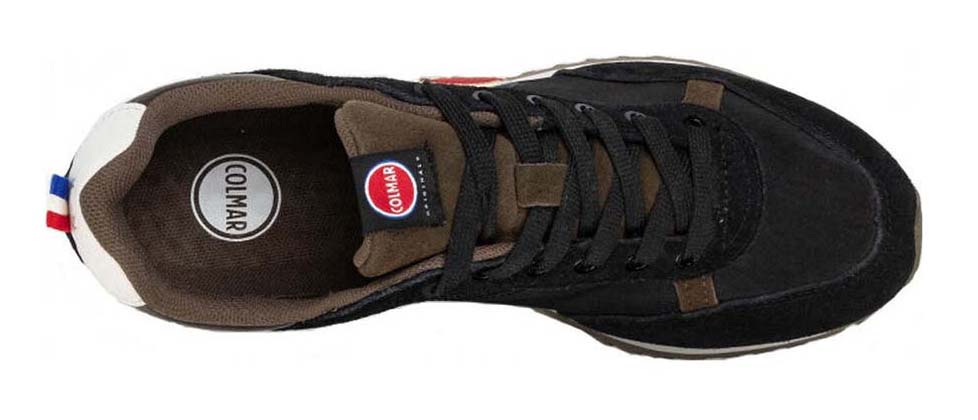 COLMAR Sneakers Uomo art. TRAVIS COLORS 007 in tessuto/suede Black/Brown