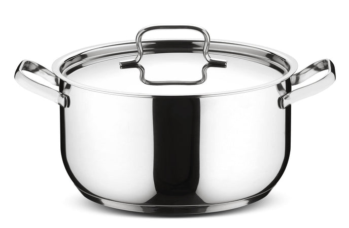 Lagostina Batteria di Pentole 24 Pezzi Acciaio Inox Antiaderente Manici Ergonomici