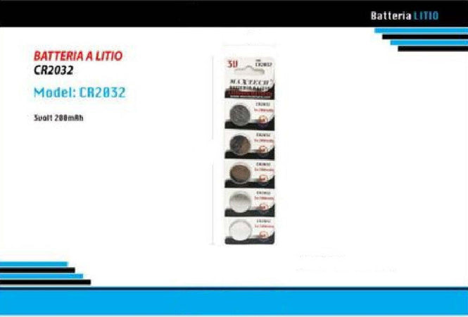 5 Batterie Al Litio 3v 150mah Bottone Cr2032 Pile Maxtech Per Orologi Telecomand Casa, arredamento e bricolage > Materiale Elettrico > Batterie e Pile Trade Shop italia - Napoli, Commerciovirtuoso.it