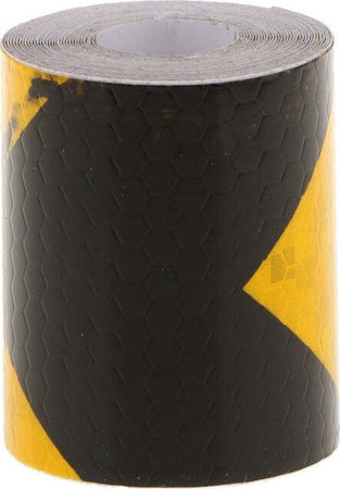 5-Metri-Nastro-Adesivo-Catarifrangente-Auto-Camion-Nero-E-Giallo-Alta-Visibilitá
