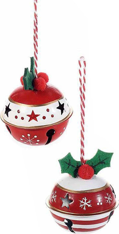 5 palline a campanella natalizie in metallo Bianco e Rosso da Ø 5 cm Casa e cucina/Decorazioni per interni/Addobbi e decorazioni per ricorrenze/Decorazioni natalizie/Addobbi e decorazioni/Campanelli e campanelli da slitta MagiediNatale.it - Altamura, Commerciovirtuoso.it