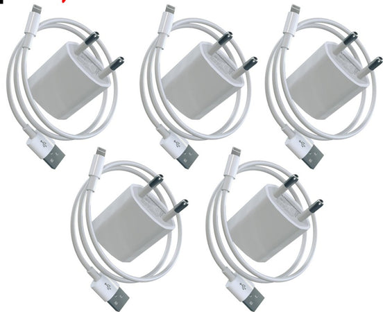 5 Pezzi Caricabatterie compatibile iPhone iPad iPod cavo USB Lightning 5V 1A Ultrapower100