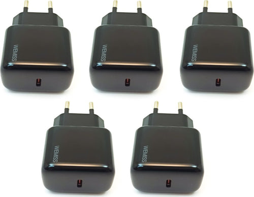 5 Pezzi Caricatore Rapido USB type C 20W Universale PD 3.0 per i Phone 12, 12 Mini, 12 Pro Max,11,11pro,XS,XR,8 Plus,Pad Pro,Air,Galaxy S21 e altri modelli