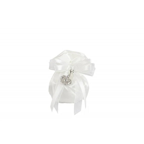 5 Pezzi Sacchetto Matrimonio Harmony Con charm corona Raso