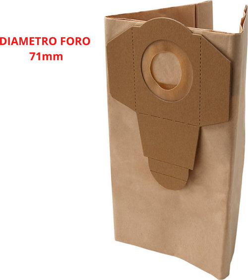 5 SACCHETTI BIDONE - AQUAVAC - ALASKA - DEXTER - LIV -SIMAC - TERRINGTON - Casa e cucina/Aspirapolvere e pulizia di pavimenti e finestre/Accessori per aspirapolvere/Sacchetti per aspirapolvere/Sacchetti per aspirapolvere a bidone Rossi Ricambi - Venetico Marina, Commerciovirtuoso.it