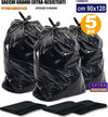 5 SACCHI SPAZZATURA SENZA MANIGLIE NERI 90 x 120 CM 150 LITRI SUPER RESISTENTI Salute e cura della persona/Pulizia e cura della casa/Carta pellicole sacchetti e salviette/Sacchetti per immondizia Trade Shop italia - Napoli, Commerciovirtuoso.it