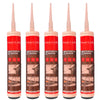 5 boccette da 280gr di Silicone Trasparente acetico universale multiuso antimuffa ad elasticità permanente Floorlabs
