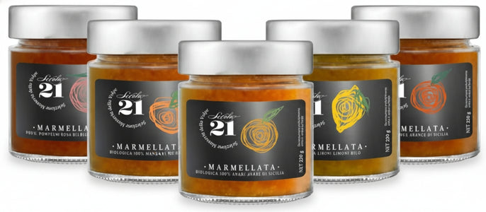 5 Vasetti Marmellata artigianale SECOLO21 marmellata Solo Frutta Degustazione marmellate Vari Gusti 5 x 230 gr