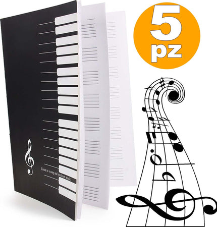 5 X PENTAGRAMMA QUADERNO A4 MAXI MUSICA SPARTITI SPARTITO MUSICALE 15 FOGLI Cancelleria e prodotti per ufficio/Carta blocchi e quaderni/Blocchi appunti taccuini e diari/Quaderni pentagrammati Trade Shop italia - Napoli, Commerciovirtuoso.it