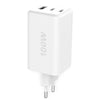 Caricatore Alimentatore GaN 100W 2x USB-C 1x USB-A Power Delivery Fast Charger Bianco