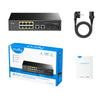 Switch Gigabit PoE+ 8 Porte con 2 Uplink GBE e 2 Gigabit SFP, GS1010PS2 Nero