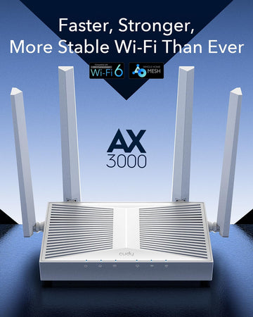 Mesh Router Wi-Fi 6 AX3000 Super Veloce Dual Band Gigabit, WR3000E