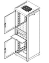 Armadio Rack 19'' 600x600 38U con Ripiano Tastiera Grigio