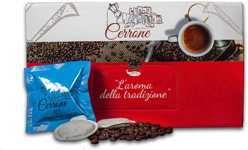 50 Cialde Caffè DEK compatibili ESE 44mm Miscela Forte 100% Arabica Decaffeinato Caffe Cerrone Since '51 7,7 gr box 150pz