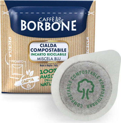 50-Cialde-Compostabili,-Miscela-Blu,-ESE-44mm,-Caffè-Borbone