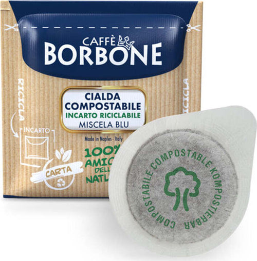 50-Cialde-Compostabili,-Miscela-Blu,-ESE-44mm,-Caffè-Borbone
