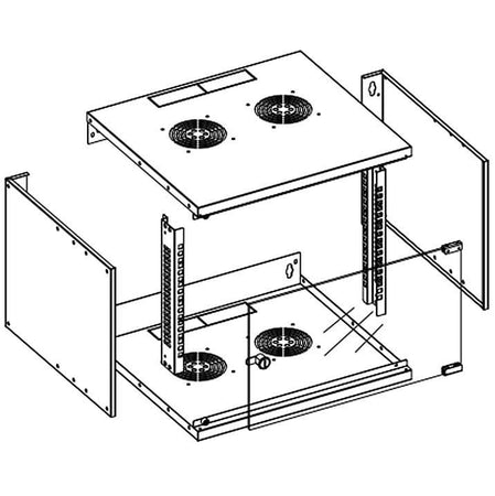 Armadio Rack 19'' a Muro 6U prof. 450 Nero Assemblato