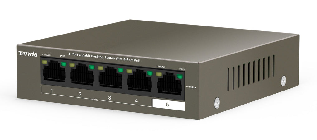 Switch Desktop 5 Porte 10/100/1000 con 4 Porte PoE, TEG1105P
