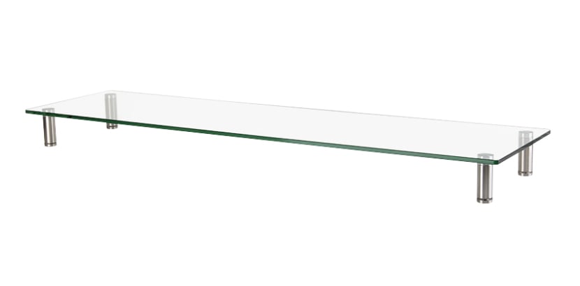 Stand Supporto da Scrivania in Vetro Trasparente per Monitor e Laptop