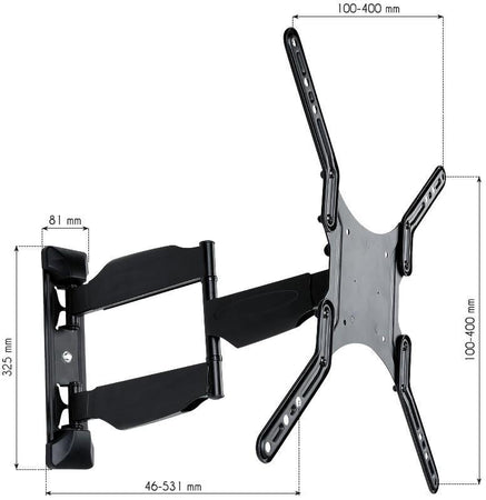Supporto a Muro Ultra Slim per TV LED LCD 23-55'' Full Motion Nero