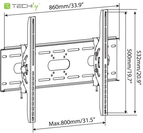 Supporto a Muro Inclinabile per TV LED LCD 42-80'' Nero