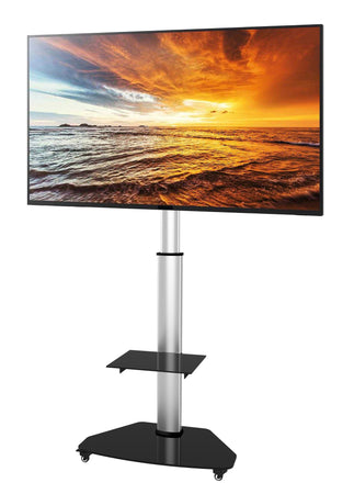 Supporto a Pavimento con Mensola Trolley TV LCD/LED/Plasma 37-70'' Silver