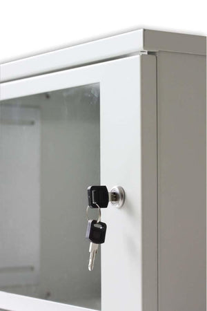 Armadio Rack 19'' a muro 10 unità prof. 400 Grigio Assemblato