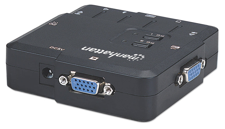 KVM Switch 2 Porte USB/Audio Nero