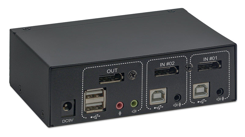 Switch KVM DisplayPort 1.2 a 2 porte 4K con Audio