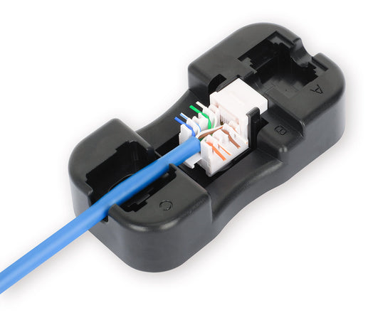 Frutto Keystone Slim Cat.6 per Cavo Rigido con Supporto Punch-Down 25 pz Blu