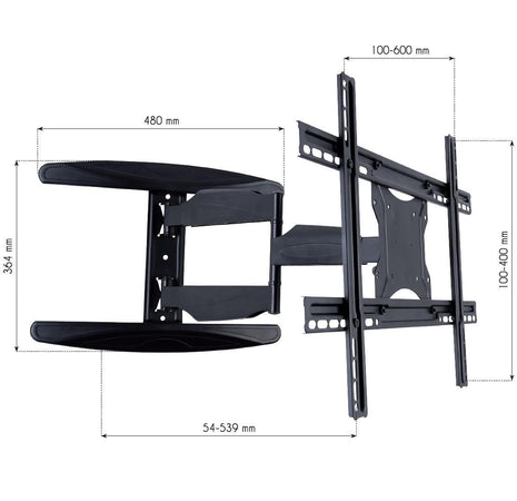 Supporto a Muro Ultra Slim per TV LED LCD 40-65'' Full Motion Nero