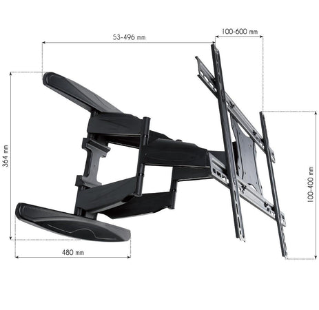Supporto a Muro Ultra Slim per TV LED LCD 40-80'' Full Motion Nero