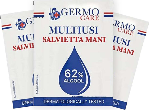 50 Salviette Disinfettanti GermoCare Multiuso Salvietta Disinfettante in bustina GERMO 50pezzi salviette disinfettanti Salute e Prevenzione - Barletta, Commerciovirtuoso.it