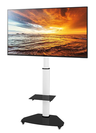 Supporto a Pavimento con Mensola Trolley TV LCD/LED/Plasma 37-70'' Bianco