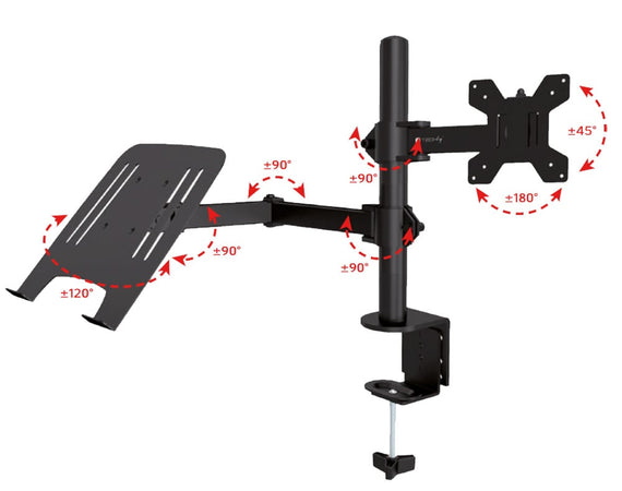 Supporto da Scrivania Braccio per Monitor 13-32'' e Mensola per Laptop