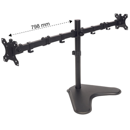 Supporto da Scrivania per 2 Monitor 13-32'' con Base e Doppio Snodo