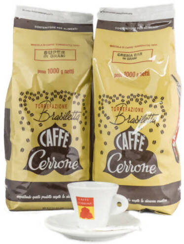 500gr Caffè in chicchi Miscela Crema Bar 100% Robusta caffè in grani sacchetto caffè per moka ed espresso Bar 500gr Caffe Cerrone Since '51